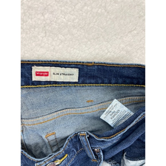 Wrangler Premium Jeans Mens Sz 34x30 Slim Straight Leg Blue Denim 92SSWDX - Picture 7 of 7